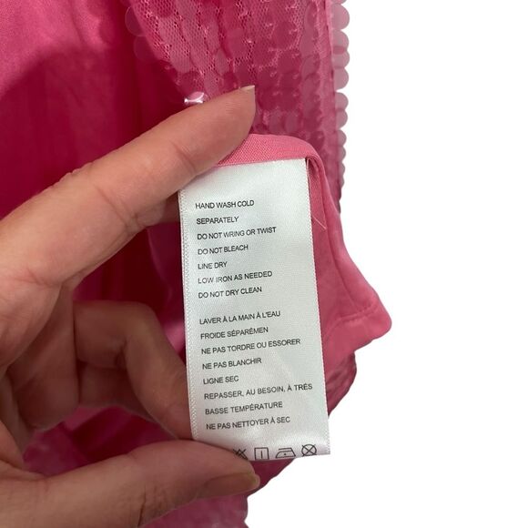 Urban Outfitters UO Harley Pink Sequin Halter Maxi Dress Slit M - Picture 5 of 9